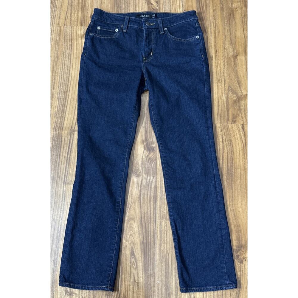 Lauren Ralph Lauren Jeans Women’s 8x29 Petite Blue‎ Denim Logo Cotton Stretch
